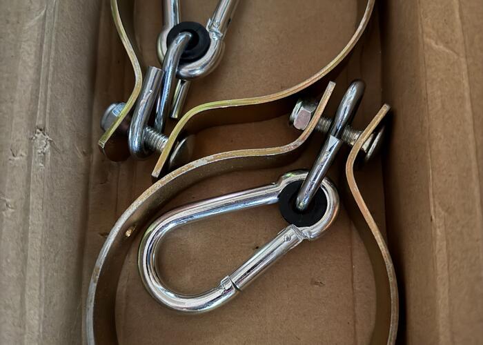 Grajewo ogłoszenia: Hak, obejma huśtawkowa okrągła 120 Karabińczyk 2  sztuki